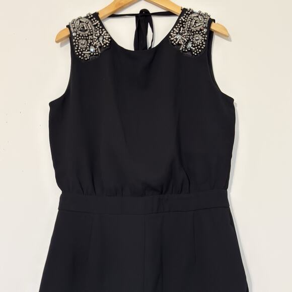 Zara Short Romper with Embellished Shoulders and Open Back, Size L - Picture 2 of 12